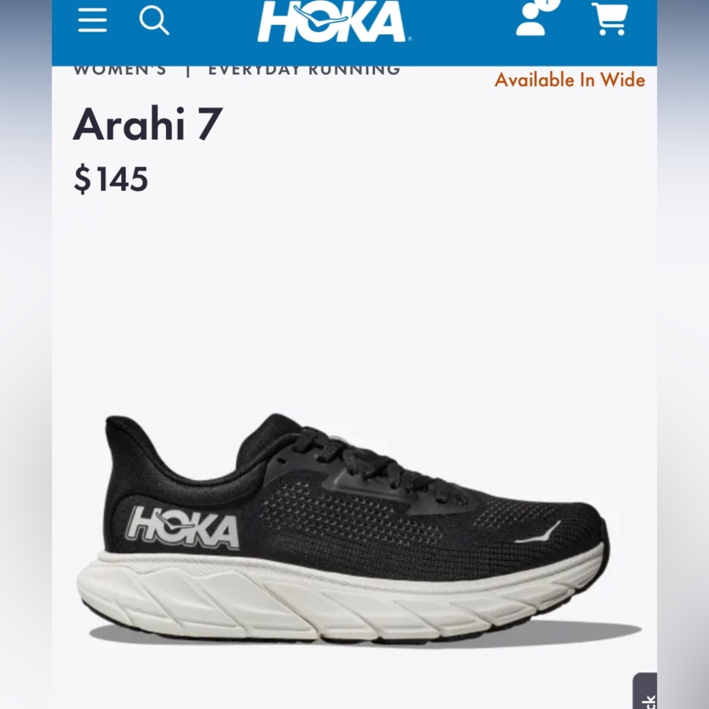 New in the box never worn Hoka Arahi running shoe